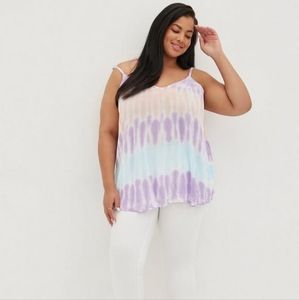 Torrid Size 0 Tie Dye Crinkle Gauze Sophie Swing Cami